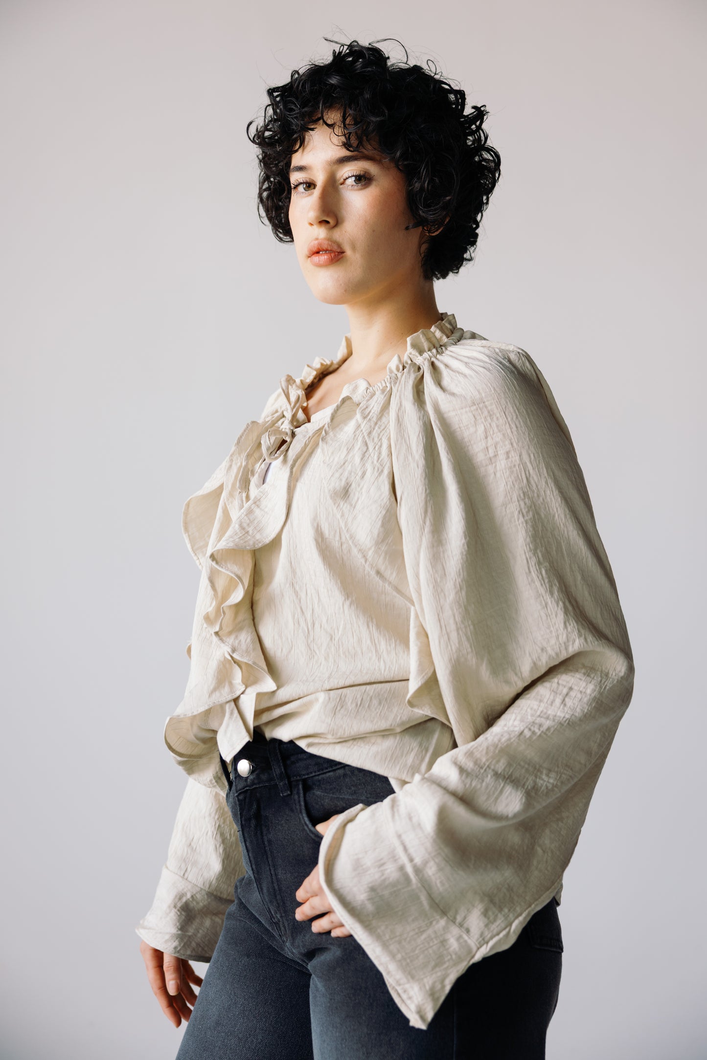 Ruffles Top - Cream