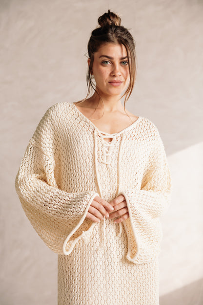 Earthy Knit Dress - Cream