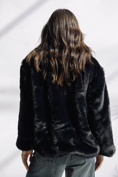Scandi Fur Jacket - Black