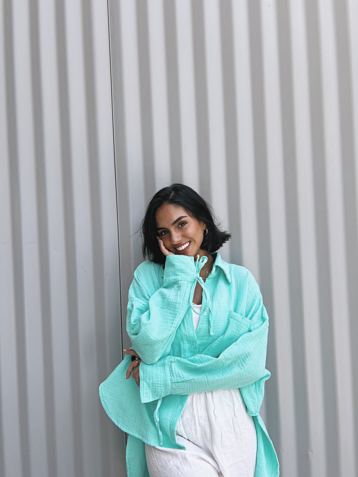 Blooming Shirt - Aqua