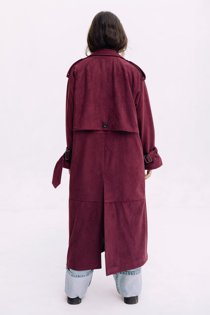 City Girl Trench Coat - Autumn Berry