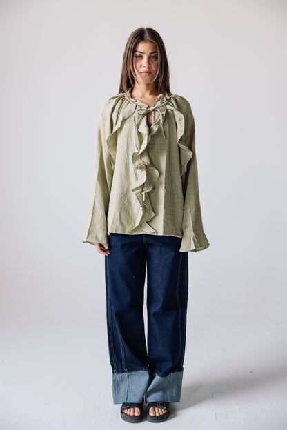 Ruffles Top - Basil
