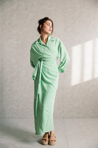 Linen Wrap Me Set - Seafoam