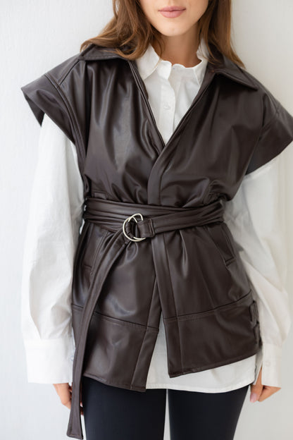Statement Vest - Brown