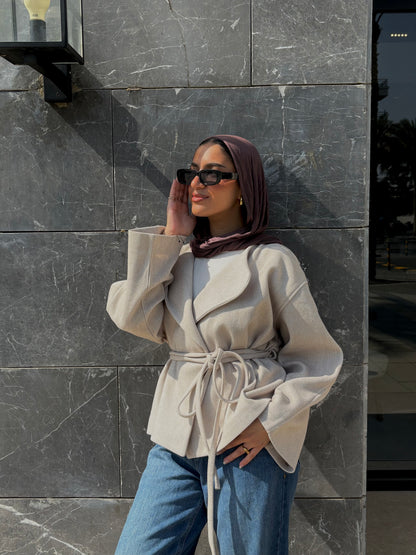 Aurora Belted Jacket - Beige