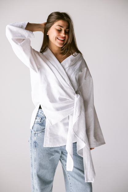 Softly Wrap Kimono - White