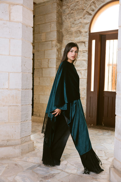 Fringe Edit Kaftan - Emerald Green