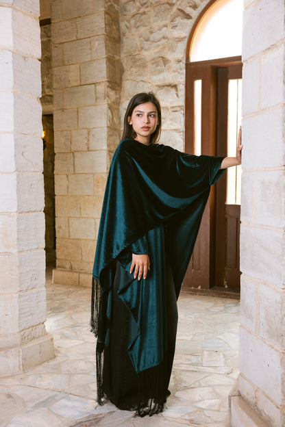 Fringe Edit Kaftan - Emerald Green