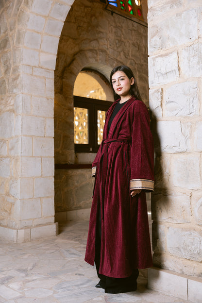 Subtle Shine Kaftan - Burgundy