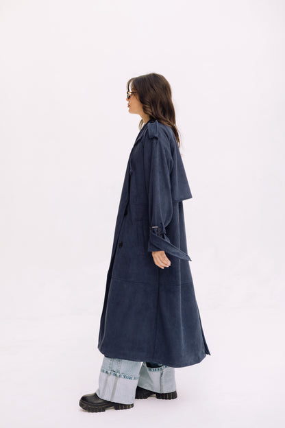 City Girl Trench Coat - Navy