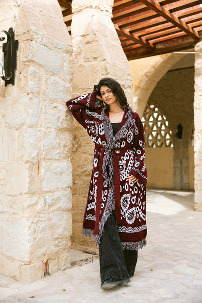 Rihla Cardigan - Burgundy