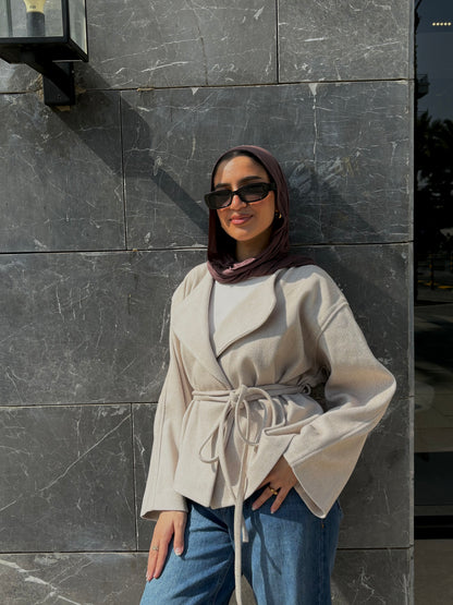 Aurora Belted Jacket - Beige