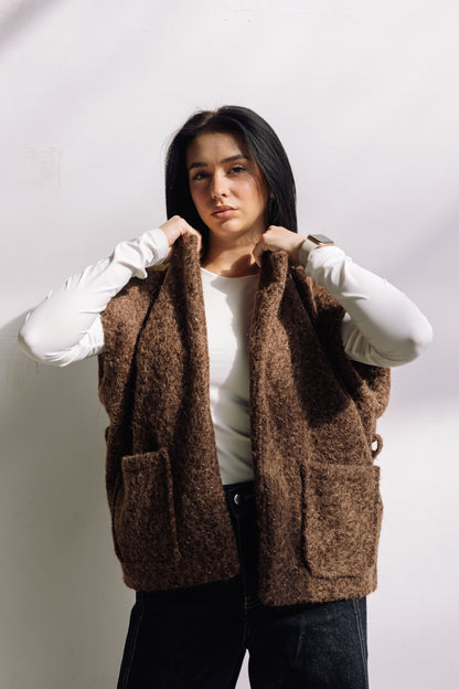 Shimmer Base Edit Vest - Brown Cocoa