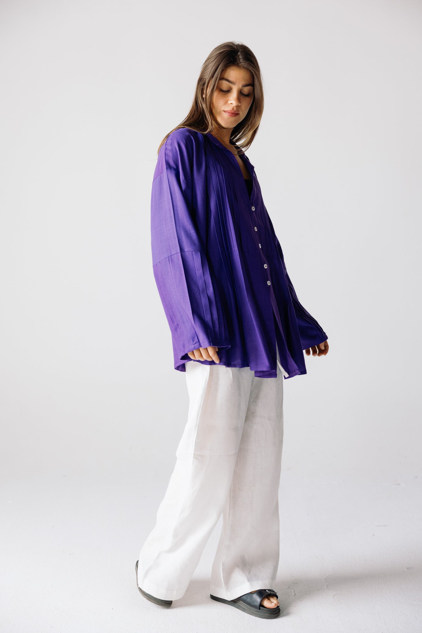 Pleated Top - Violet