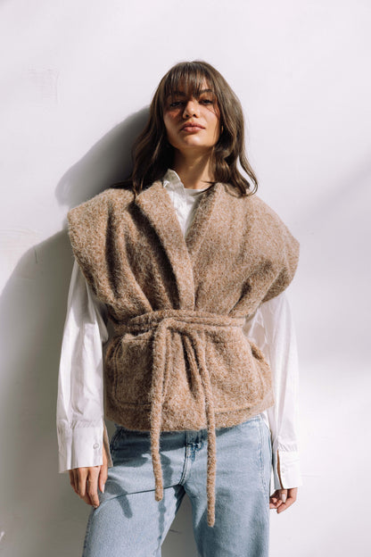 Shimmer Base Edit Vest - Mocha