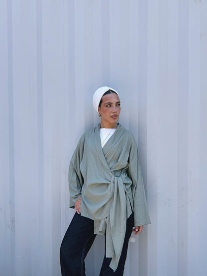 Softly Wrap Kimono - Olive