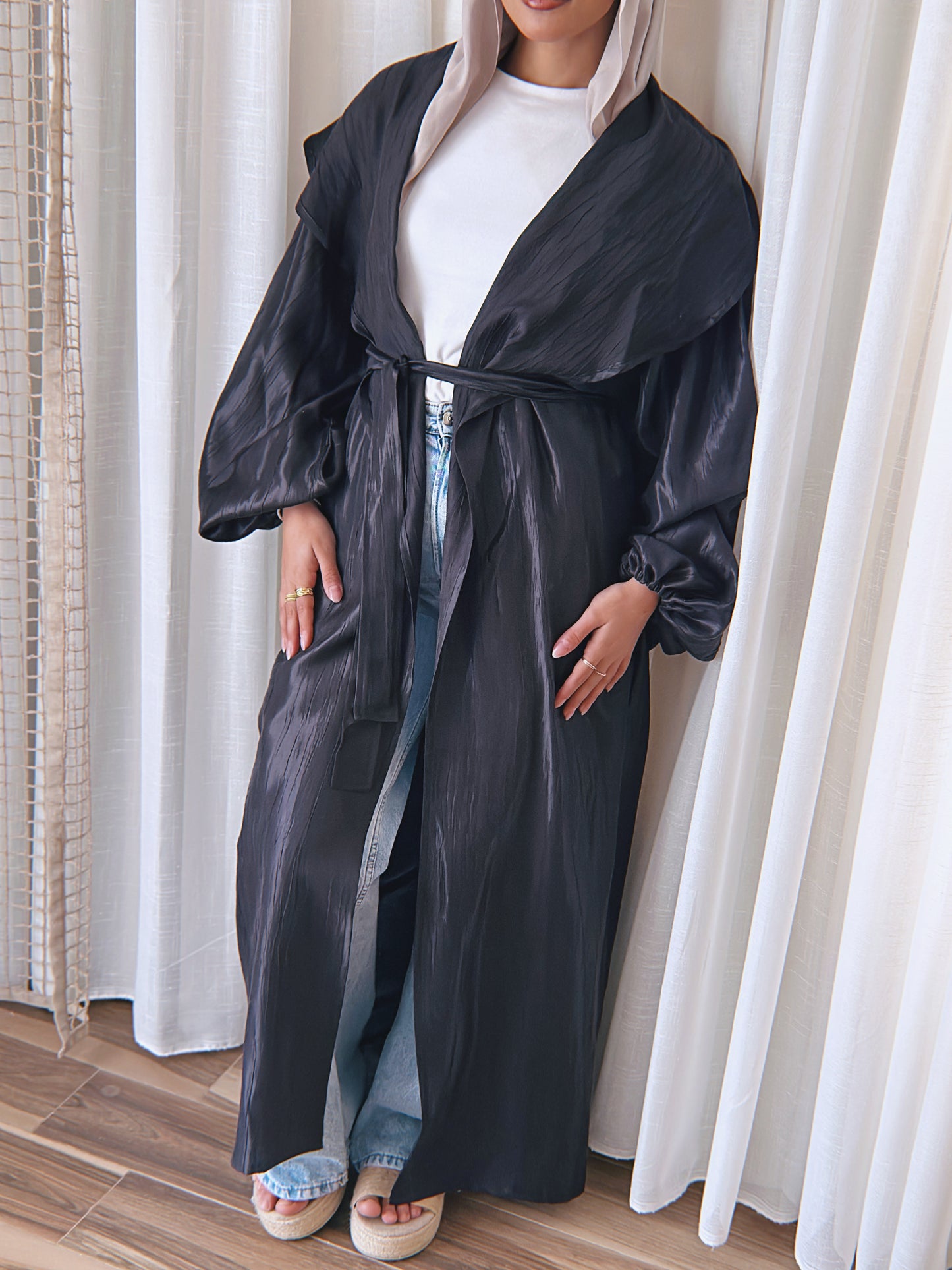 Love Me Shimmer Kimono - Black