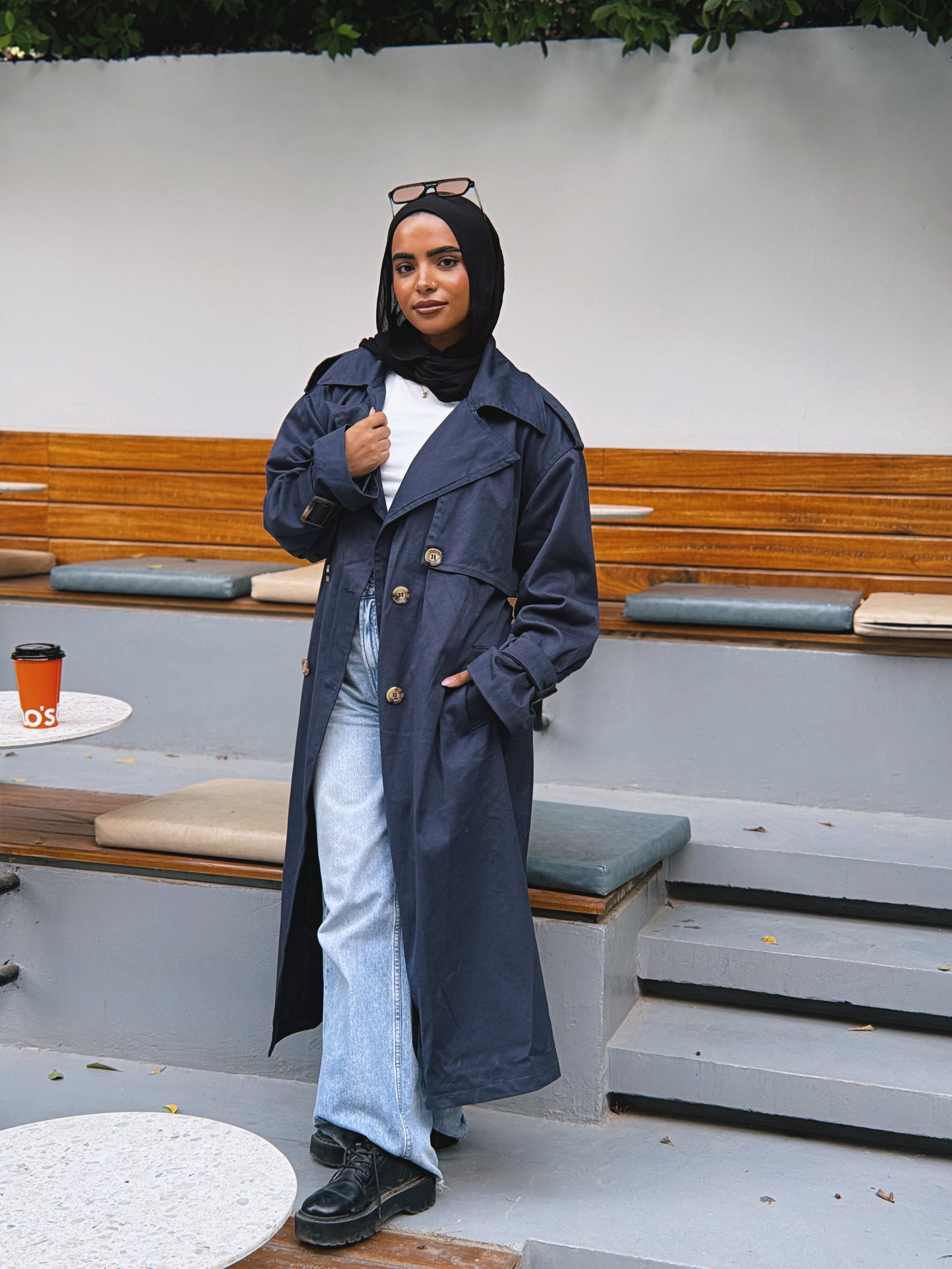 Trench Coat - Navy Blue