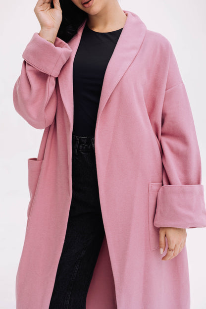Cardigan Coat - Blush Pink