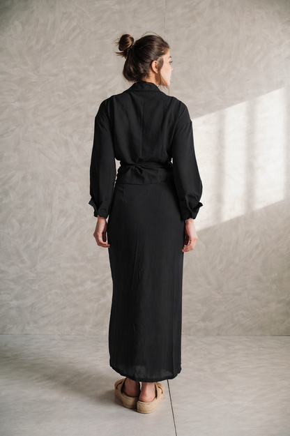 Linen Wrap Me Set - Black