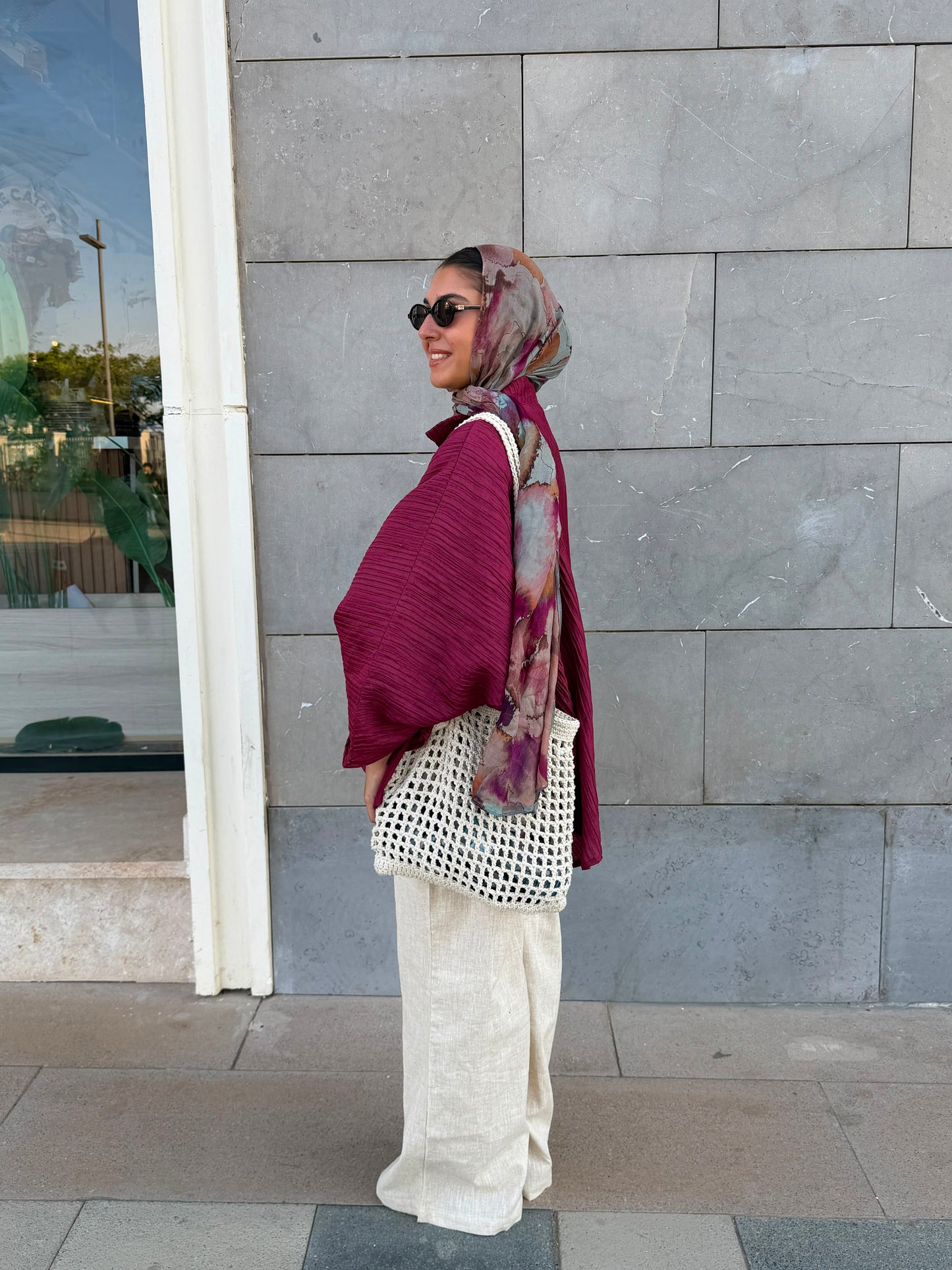 Rahaf Top - Burgundy