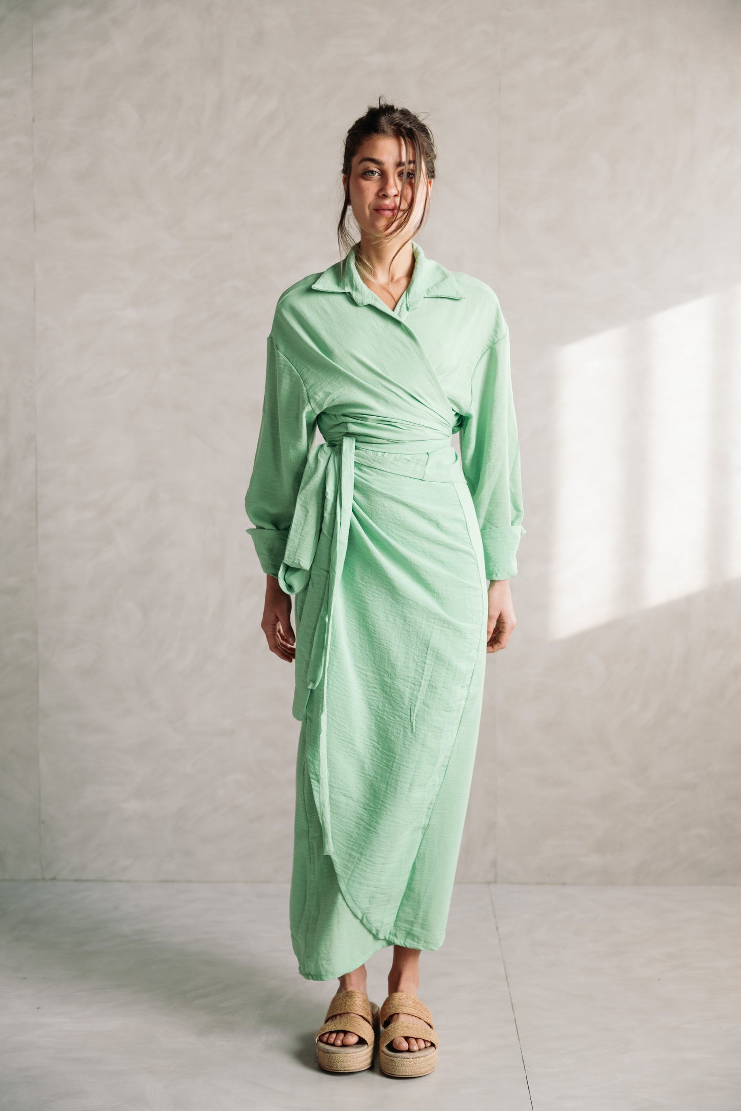 Linen Wrap Me Set - Seafoam