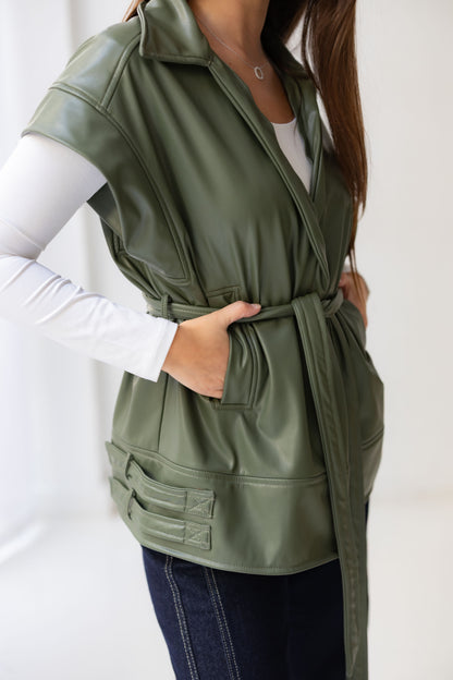 Statement Vest - Olive