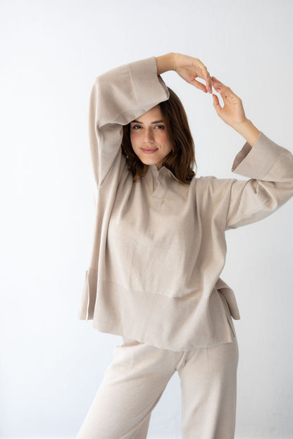 Clouded Warmth Knit Set - Cream