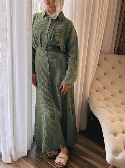 Dreamy Crinkled Dress - Olive