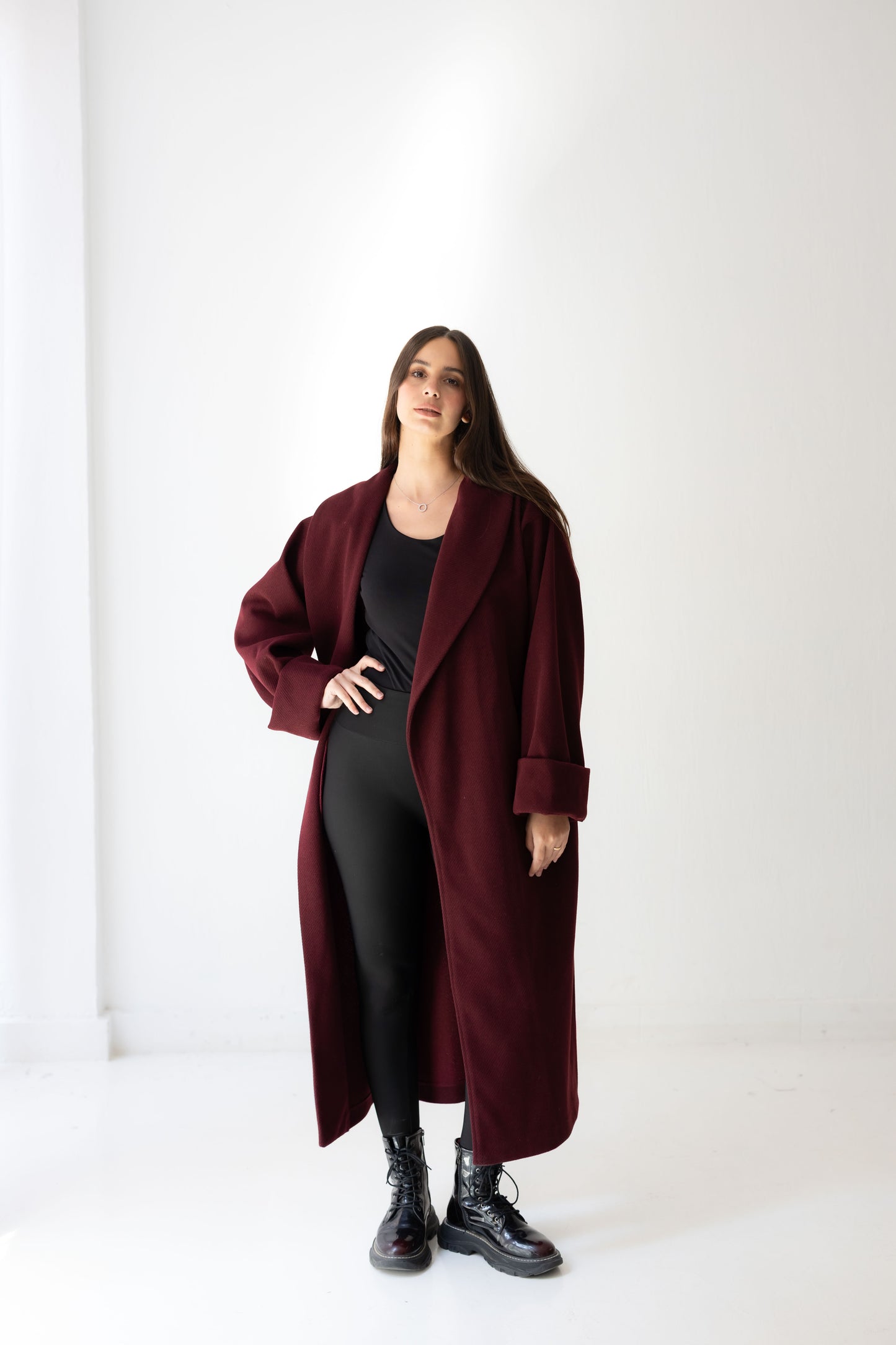 All Eyes Here Coat - Deep Burgandy