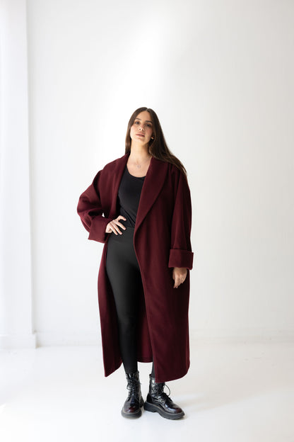 All Eyes Here Coat - Deep Burgandy
