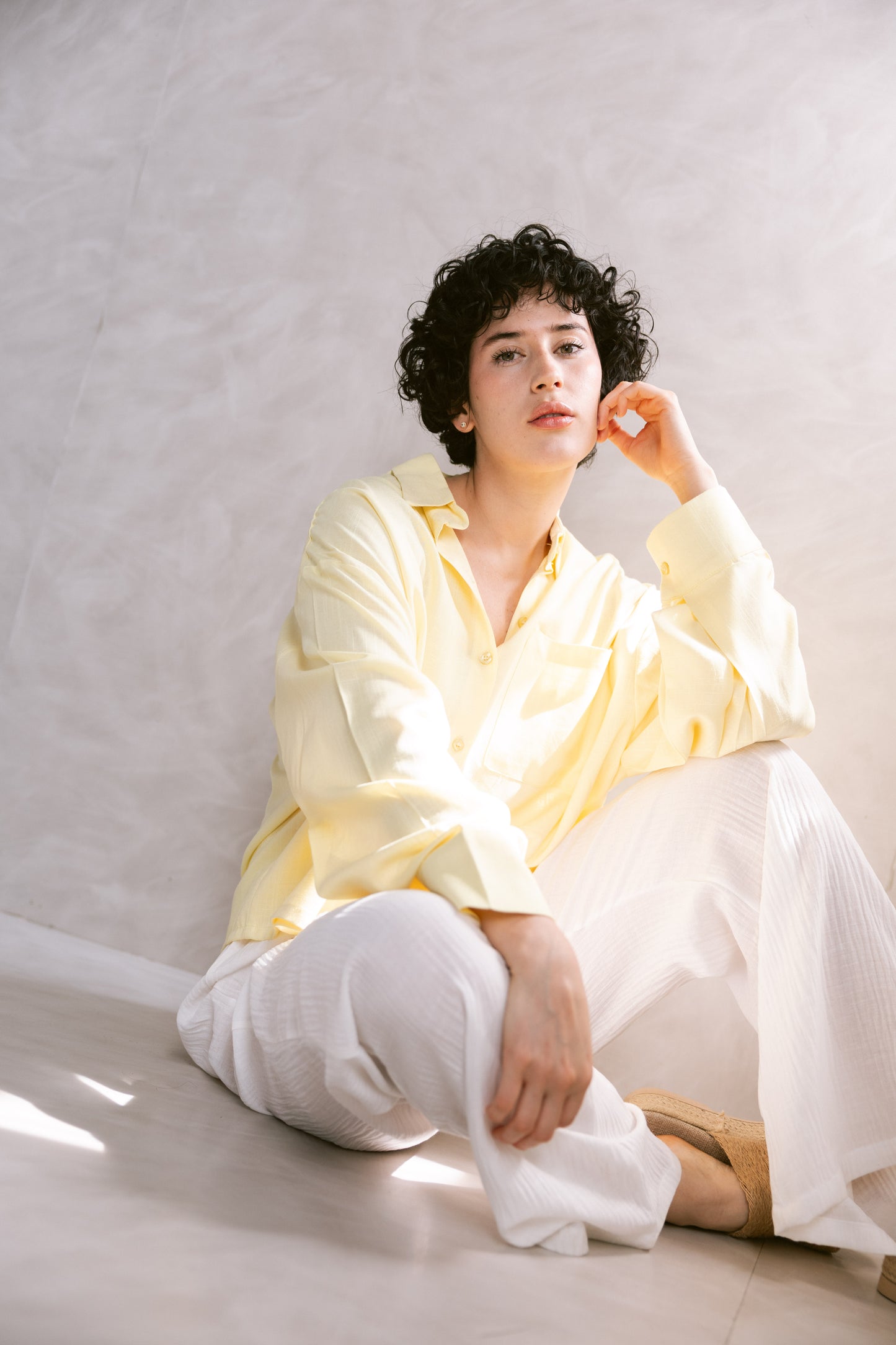 Cropped Shirt - Butter Yellow