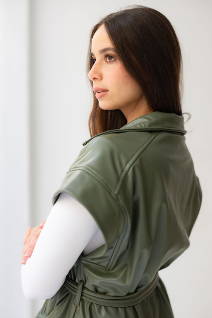Statement Vest - Olive