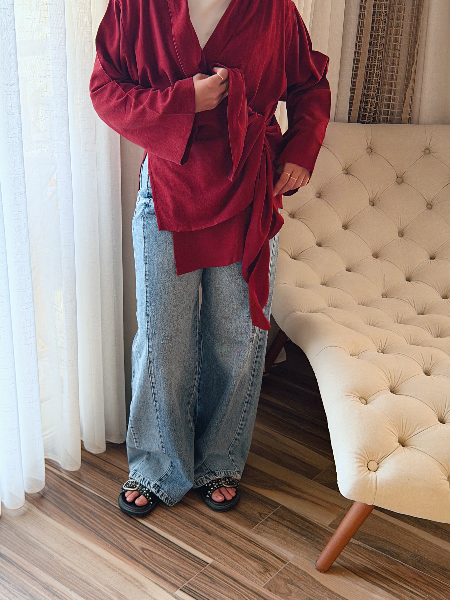 Softly Wrap Kimono - Deep Burgundy