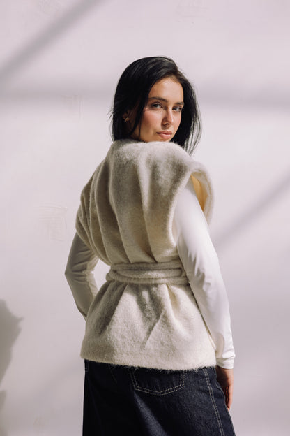 Shimmer Base Edit Vest - Off White