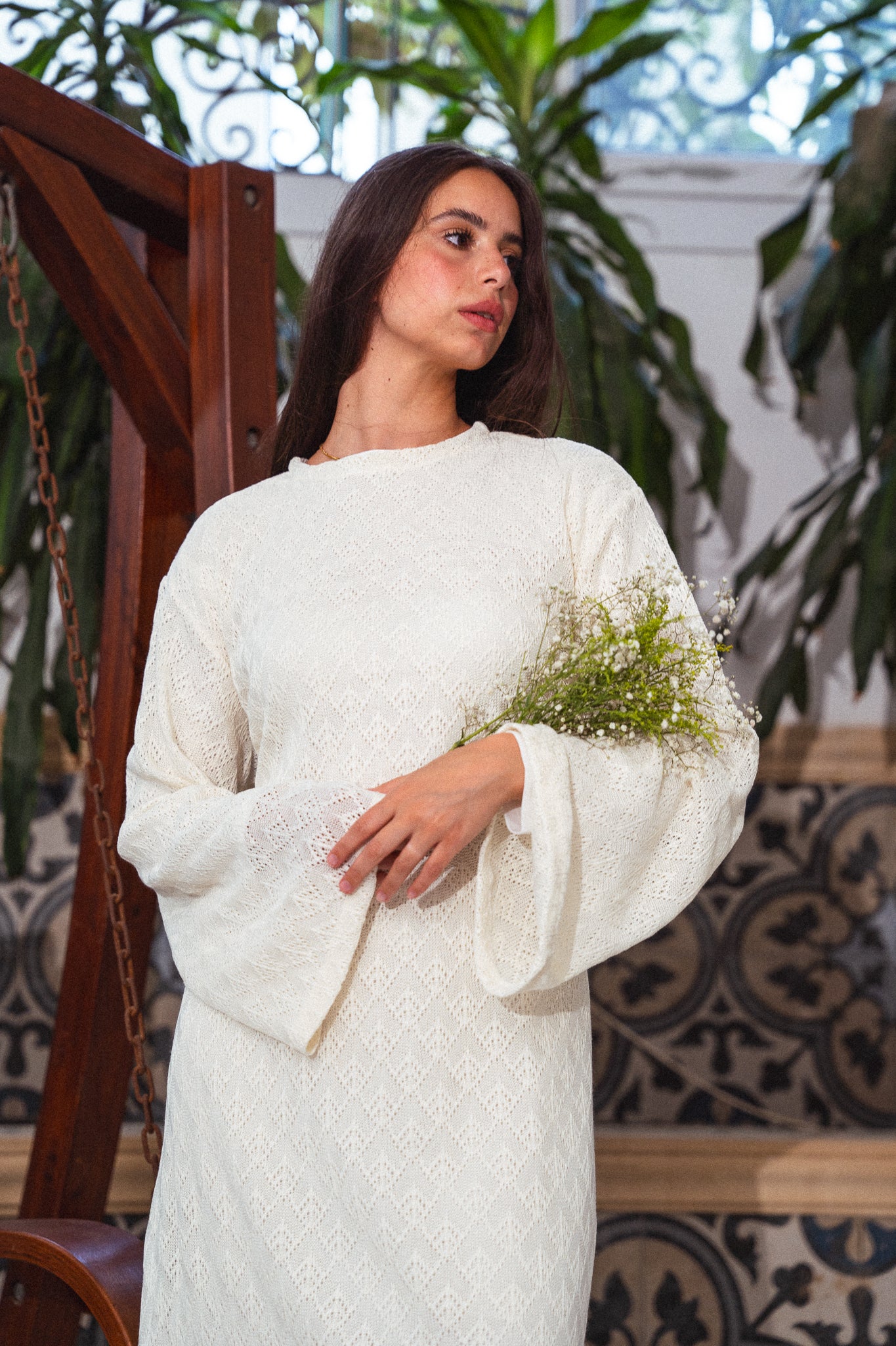 Remal Knit Dress - White