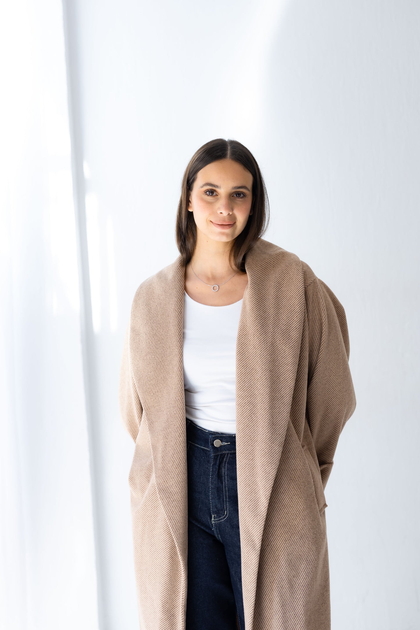 All Eyes Here Coat - Almond