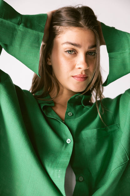 Cropped Shirt - Green
