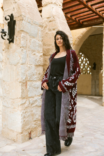 Rihla Cardigan - Burgundy