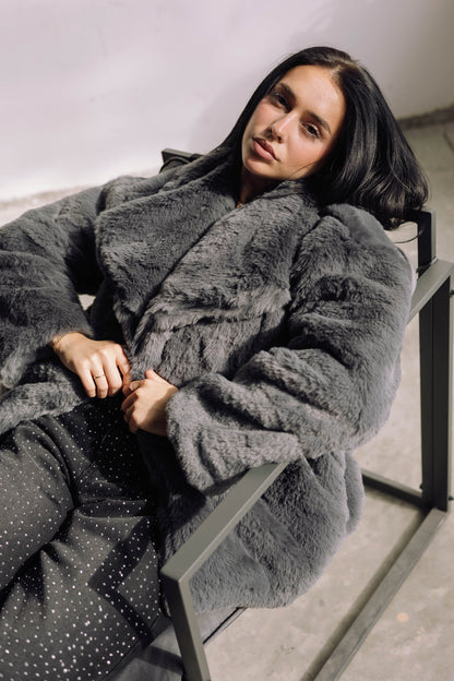 Scandi Fur Jacket - Grey