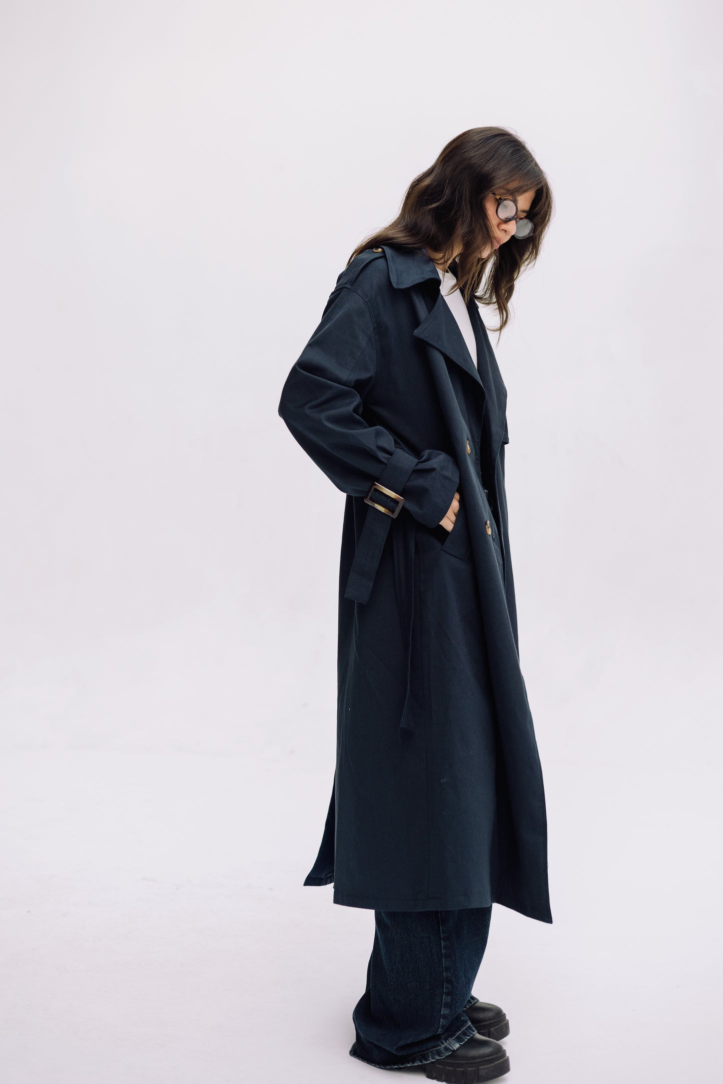 Trench Coat - Navy Blue
