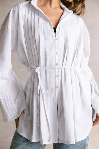 Pleated Top - White