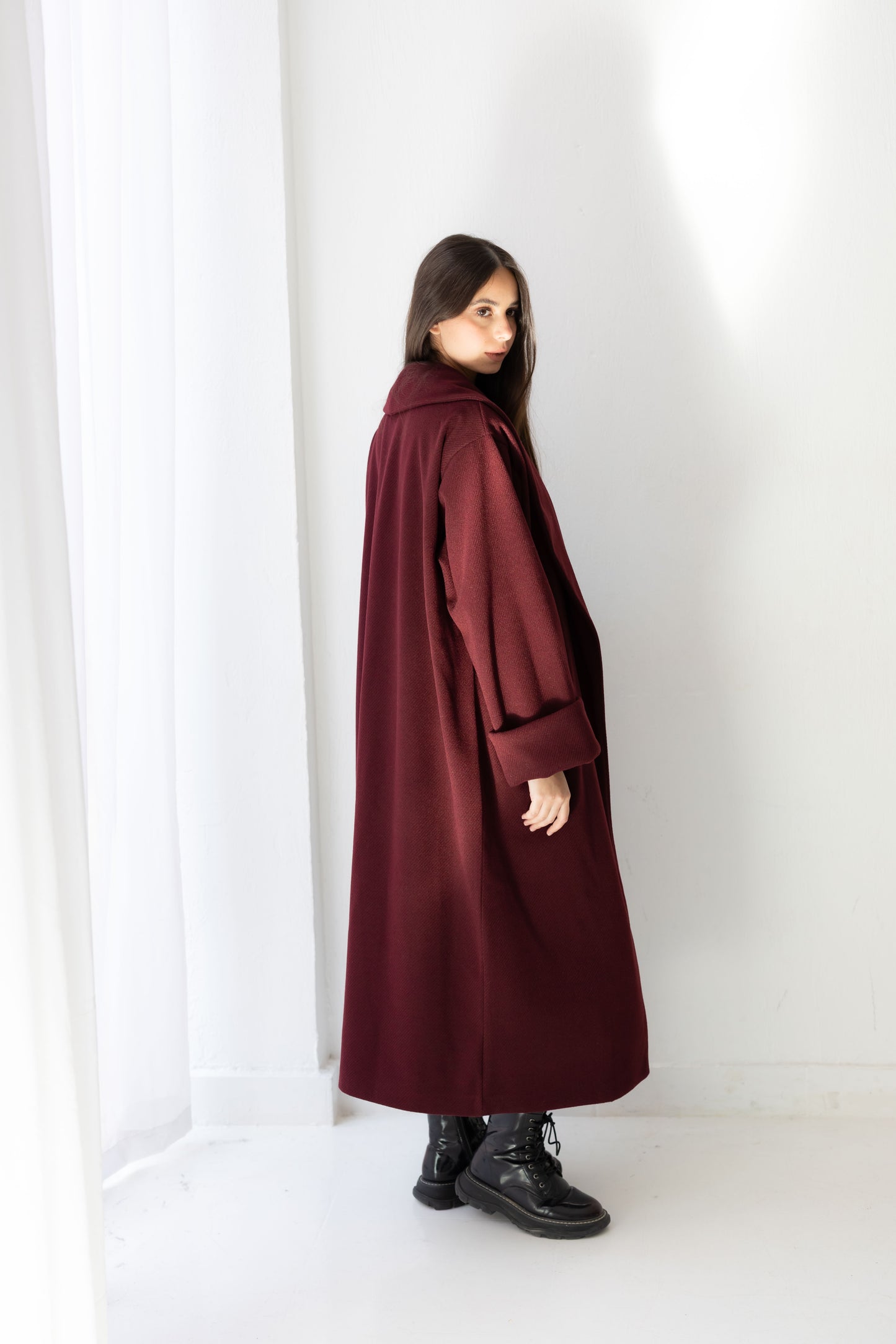 All Eyes Here Coat - Deep Burgandy
