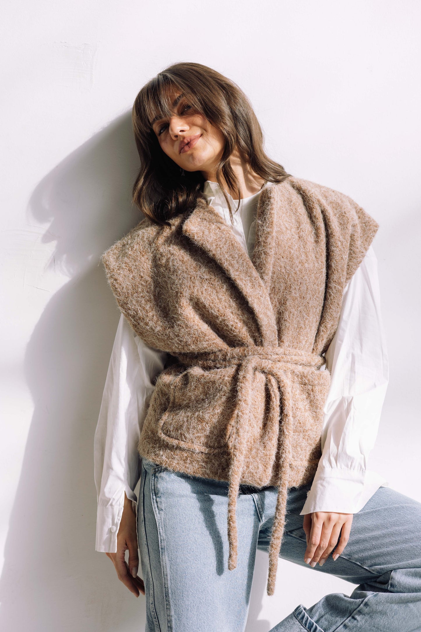 Shimmer Base Edit Vest - Mocha