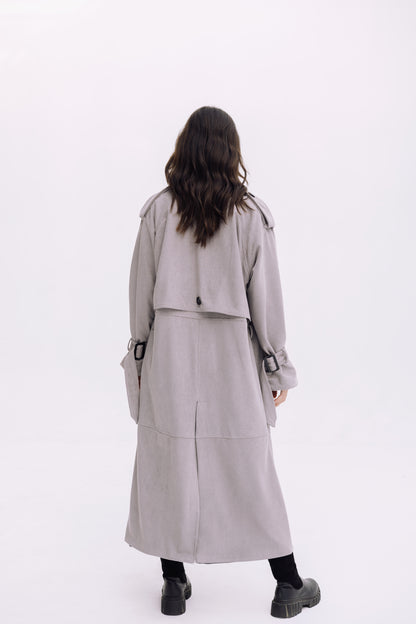 City Girl Trench Coat - Cadet Grey