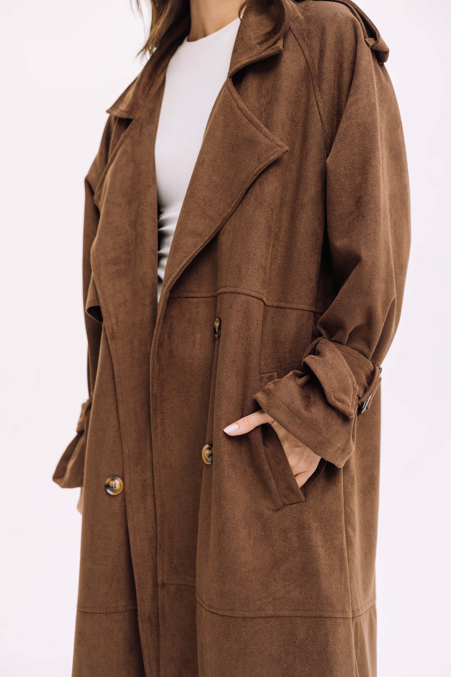 City Girl Trench Coat - Brown