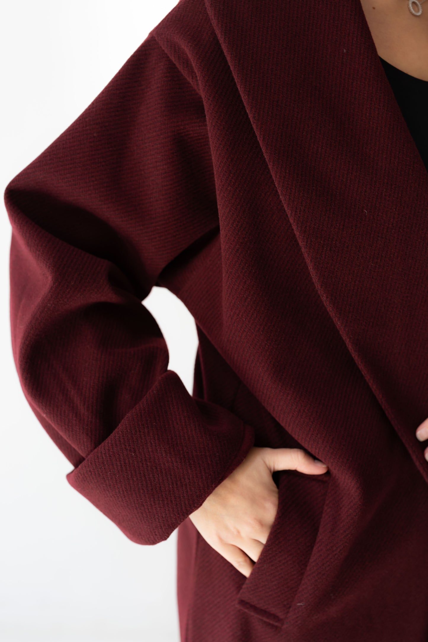All Eyes Here Coat - Deep Burgandy