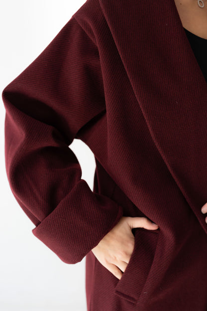 All Eyes Here Coat - Deep Burgandy
