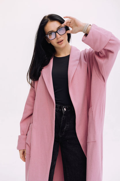 Cardigan Coat - Blush Pink