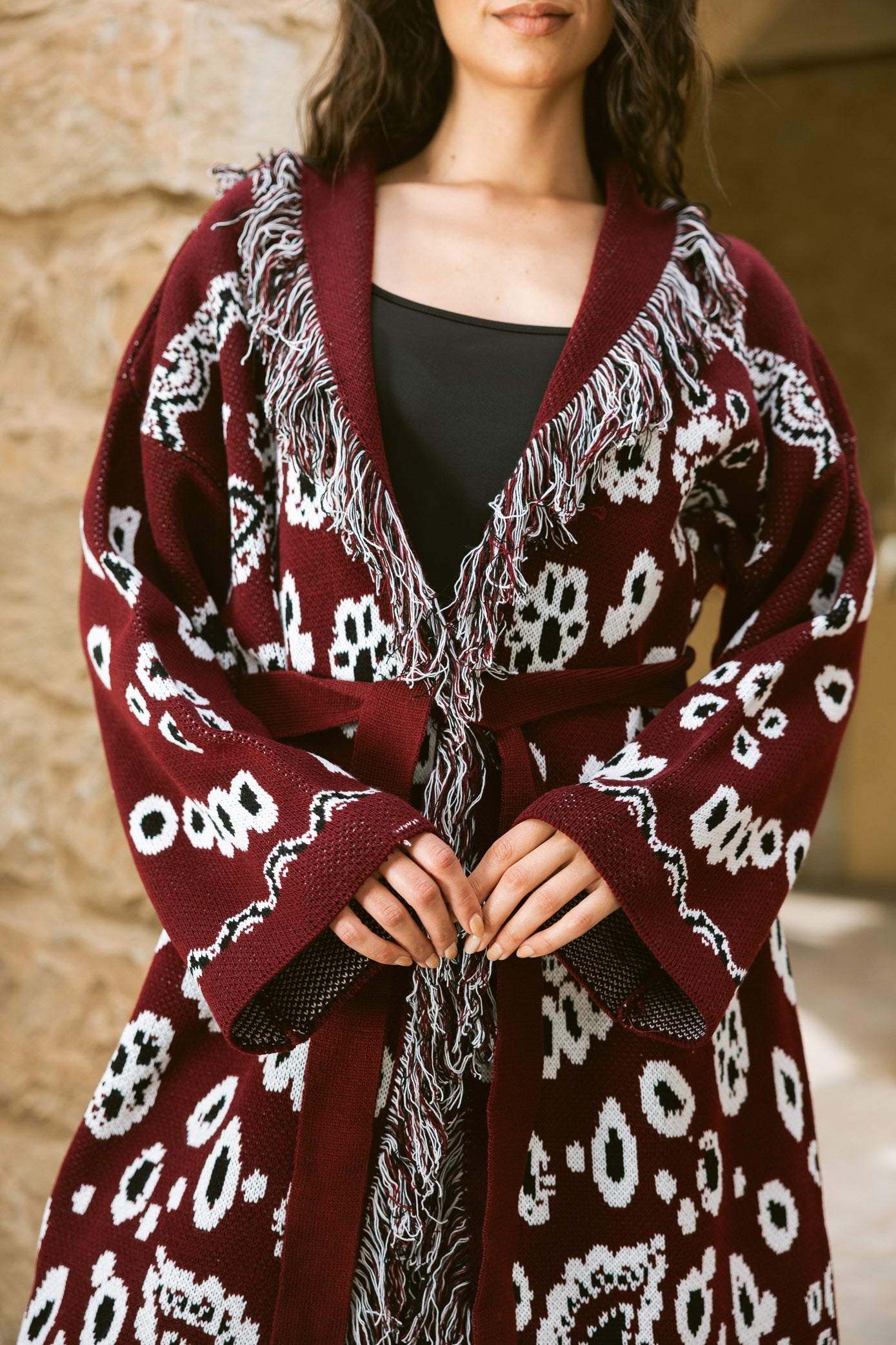 Rihla Cardigan - Burgundy